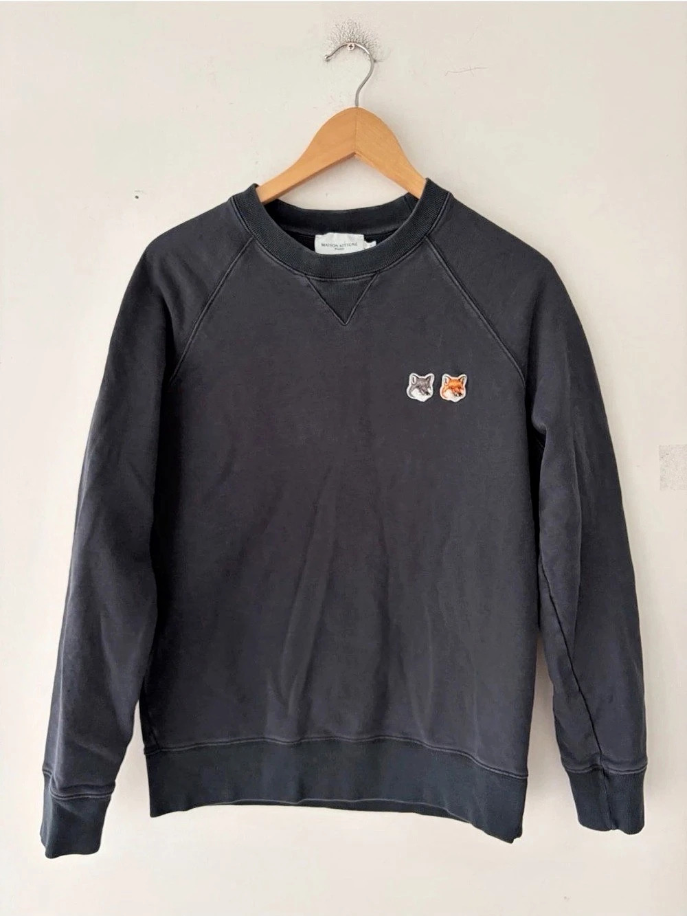 Maison Kitsune Mens Double Fox Head Patch Sweatshirt Size M